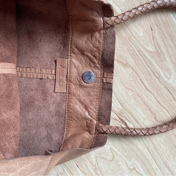 Vintage Aldo Tobacco Leather Tote Bag - Picture 5 of 5